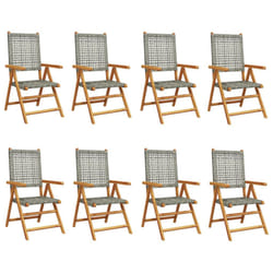 VidaXL 3214525 outdoor chair Terrace Padded seat Acacia wood, Polyrattan Grey