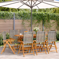 VidaXL 3214525 outdoor chair Terrace Padded seat Acacia wood, Polyrattan Grey