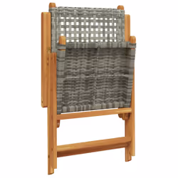 VidaXL 3214525 outdoor chair Terrace Padded seat Acacia wood, Polyrattan Grey - Additional view 7