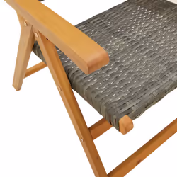 VidaXL 3214525 outdoor chair Terrace Padded seat Acacia wood, Polyrattan Grey - Additional view 8