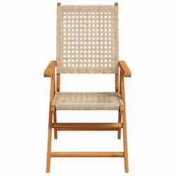 VidaXL 3214526 outdoor chair Terrace Padded seat Acacia wood, Polyrattan Beige - Additional view 5