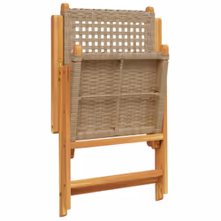 VidaXL 3214526 outdoor chair Terrace Padded seat Acacia wood, Polyrattan Beige - Additional view 8