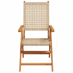 VidaXL 3214528 outdoor chair Terrace Padded seat Acacia wood, Polyrattan Beige - Additional view 4