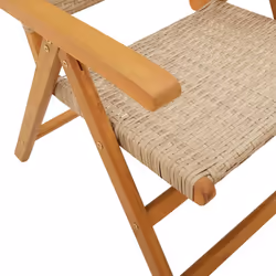 VidaXL 3214528 outdoor chair Terrace Padded seat Acacia wood, Polyrattan Beige - Additional view 8