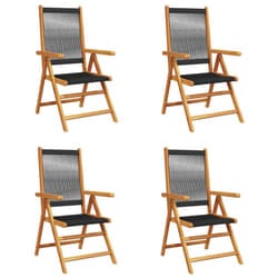 VidaXL 3214529 outdoor chair Terrace Padded seat Acacia wood, Polypropylene (PP) Black