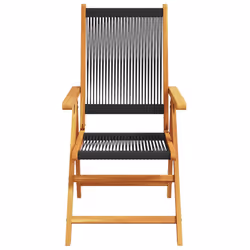 VidaXL 3214529 outdoor chair Terrace Padded seat Acacia wood, Polypropylene (PP) Black - Additional view 4
