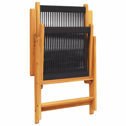 VidaXL 3214529 outdoor chair Terrace Padded seat Acacia wood, Polypropylene (PP) Black - Additional view 7