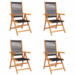 VidaXL 3214530, Terrace, Padded seat, Acacia wood, Polypropylene (PP), Black, 110 kg, 570 mm
