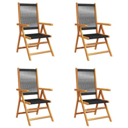 VidaXL 3214530 outdoor chair Terrace Padded seat Acacia wood, Polypropylene (PP) Black