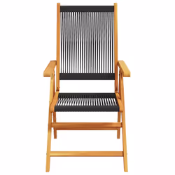 VidaXL 3214530 outdoor chair Terrace Padded seat Acacia wood, Polypropylene (PP) Black - Additional view 4