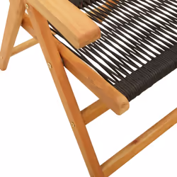 VidaXL 3214530 outdoor chair Terrace Padded seat Acacia wood, Polypropylene (PP) Black - Additional view 8