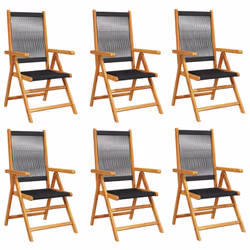 VidaXL 3214531, Terrace, Padded seat, Acacia wood, Polypropylene (PP), Black, 110 kg, 570 mm