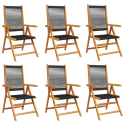VidaXL 3214531 outdoor chair Terrace Padded seat Acacia wood, Polypropylene (PP) Black