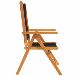 VidaXL 3214531 outdoor chair Terrace Padded seat Acacia wood, Polypropylene (PP) Black - Additional view 5