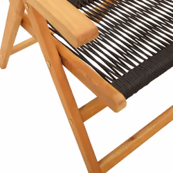 VidaXL 3214531 outdoor chair Terrace Padded seat Acacia wood, Polypropylene (PP) Black - Additional view 8