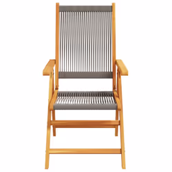 VidaXL 3214532 outdoor chair Terrace Padded seat Acacia wood, Polypropylene (PP) Grey - Additional view 5