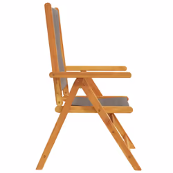 VidaXL 3214532 outdoor chair Terrace Padded seat Acacia wood, Polypropylene (PP) Grey - Additional view 6