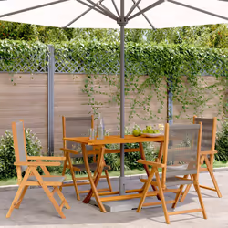 VidaXL 3214533 outdoor chair Terrace Padded seat Acacia wood, Polypropylene (PP) Grey
