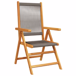 VidaXL 3214533 outdoor chair Terrace Padded seat Acacia wood, Polypropylene (PP) Grey