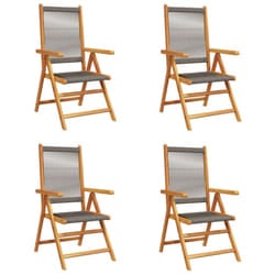 VidaXL 3214534 outdoor chair Terrace Padded seat Acacia wood, Polypropylene (PP) Grey