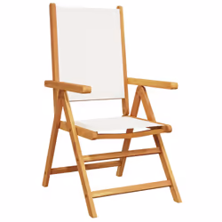 VidaXL 3214538 outdoor chair Terrace Padded seat Acacia wood, Polyester Cream, White - Additional view 4