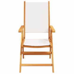VidaXL 3214539 outdoor chair Terrace Padded seat Acacia wood, Polyester Cream, White - Additional view 5