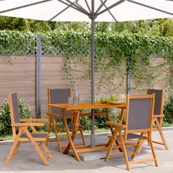 VidaXL 3214542 outdoor chair Terrace Padded seat Acacia wood, Polyester Anthracite