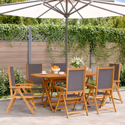 VidaXL 3214543 outdoor chair Terrace Padded seat Acacia wood, Polyester Anthracite