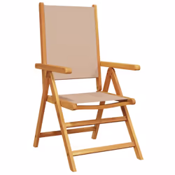 vidaXL Reclining Garden Chairs Outdoor Chairs Armchair Fabric & Solid Wood - taupe, 4 pcs