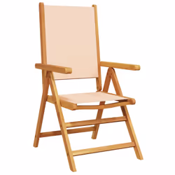 VidaXL 3214549 outdoor chair Terrace Padded seat Acacia wood, Polyester Beige