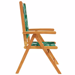 vidaXL Reclining Garden Chairs Outdoor Chairs Armchair Fabric & Solid Wood - leaf pattern, 8 pcs - Additional view 4
