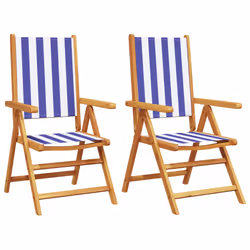 VidaXL 3214553, Terrace, Padded seat, Acacia wood, Polyester, Blue, White, 110 kg, 570 mm