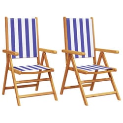 VidaXL 3214553 outdoor chair Terrace Padded seat Acacia wood, Polyester Blue, White