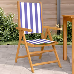 VidaXL 3214553 outdoor chair Terrace Padded seat Acacia wood, Polyester Blue, White