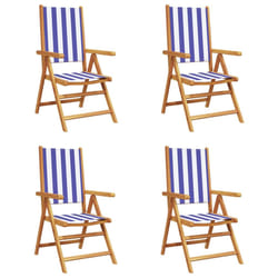 VidaXL 3214554 outdoor chair Terrace Padded seat Acacia wood, Polyester Blue, White