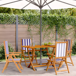 VidaXL 3214554 outdoor chair Terrace Padded seat Acacia wood, Polyester Blue, White - Additional view 2