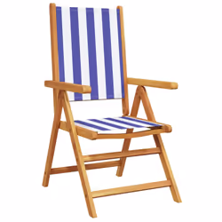 VidaXL 3214554 outdoor chair Terrace Padded seat Acacia wood, Polyester Blue, White - Additional view 3