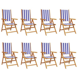 VidaXL 3214555 outdoor chair Terrace Padded seat Acacia wood, Polyester Blue, White