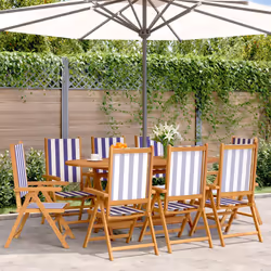 VidaXL 3214555 outdoor chair Terrace Padded seat Acacia wood, Polyester Blue, White