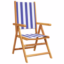 VidaXL 3214555 outdoor chair Terrace Padded seat Acacia wood, Polyester Blue, White