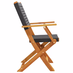 VidaXL 3214556 outdoor chair Terrace Padded seat Acacia wood, Polyrattan Black - Additional view 6