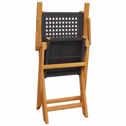 VidaXL 3214556 outdoor chair Terrace Padded seat Acacia wood, Polyrattan Black - Additional view 8
