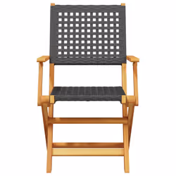VidaXL 3214557 outdoor chair Terrace Padded seat Acacia wood, Polyrattan Black - Additional view 4