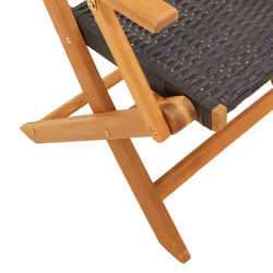 VidaXL 3214557 outdoor chair Terrace Padded seat Acacia wood, Polyrattan Black - Additional view 8