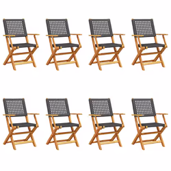 VidaXL 3214558, Terrace, Padded seat, Acacia wood, Polyrattan, Black, 110 kg, 540 mm