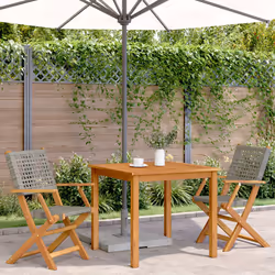 VidaXL 3214559 outdoor chair Terrace Padded seat Acacia wood, Polyrattan Grey