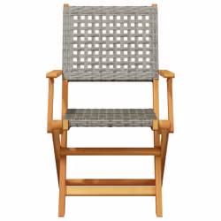 VidaXL 3214559 outdoor chair Terrace Padded seat Acacia wood, Polyrattan Grey - Additional view 5