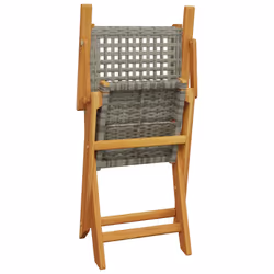 VidaXL 3214559 outdoor chair Terrace Padded seat Acacia wood, Polyrattan Grey - Additional view 8