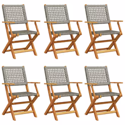 VidaXL 3214560, Terrace, Padded seat, Acacia wood, Polyrattan, Grey, 110 kg, 540 mm