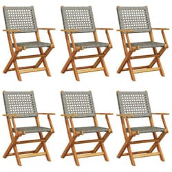 VidaXL 3214560 outdoor chair Terrace Padded seat Acacia wood, Polyrattan Grey
